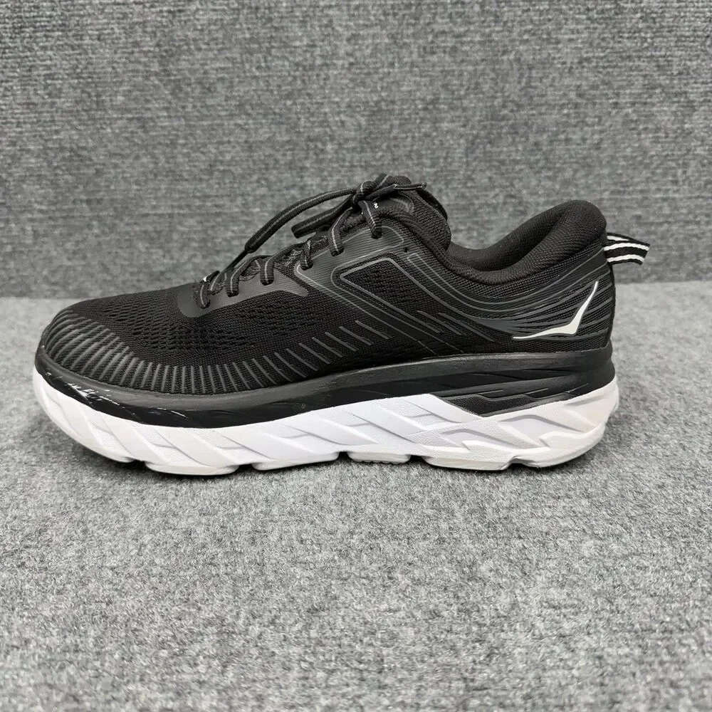 Hoka One One Bondi 7 Mens Running Shoes Black White Sneakers 8.5 US 1110518
